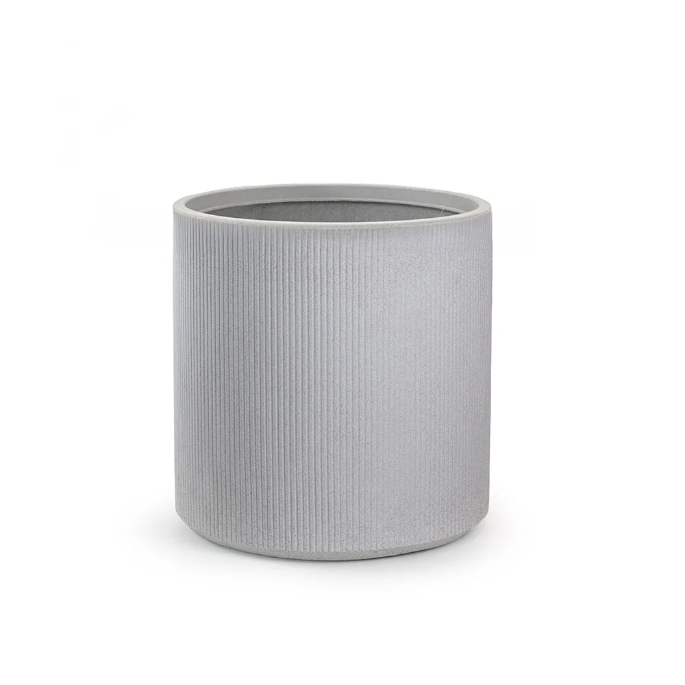 divina garden vaso in resina da esterno interno per piante tondo cilindrico di design d 36x35h modigliani beige ean 8056157808930