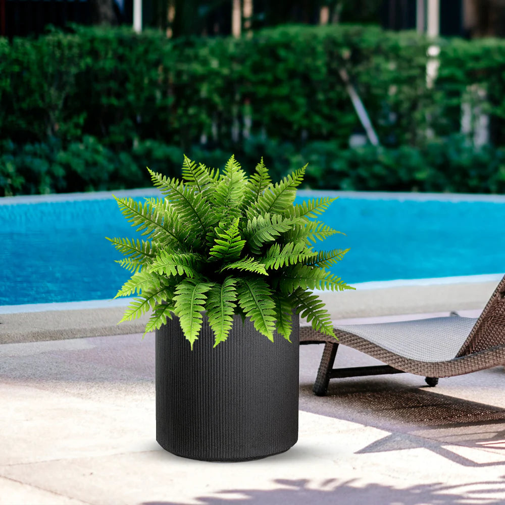 divina garden vaso in resina da esterno interno per piante tondo cilindrico di design d 36x35h modigliani grigio ean 8056157808947