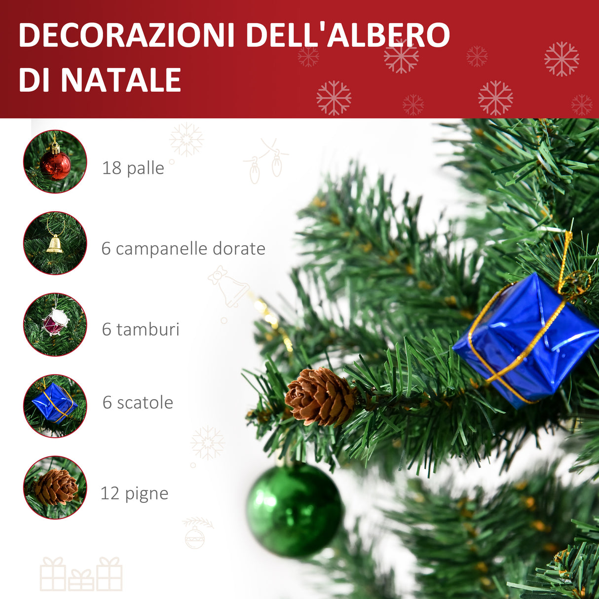 easycomfort easycomfort 1 8m albero di natale artificiale con 624 rami in pvc ignifughi albero di natale realistico con decorazioni e rami folti verde