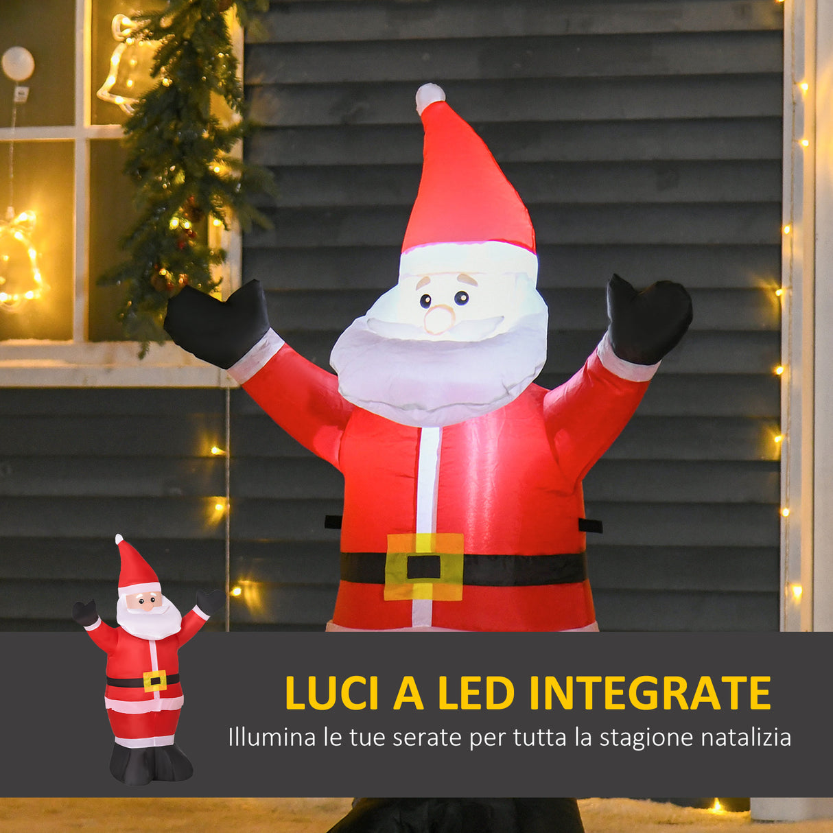 easycomfort easycomfort babbo natale gonfiabile luminoso luci led decorazione natalizia altezza 1 2m