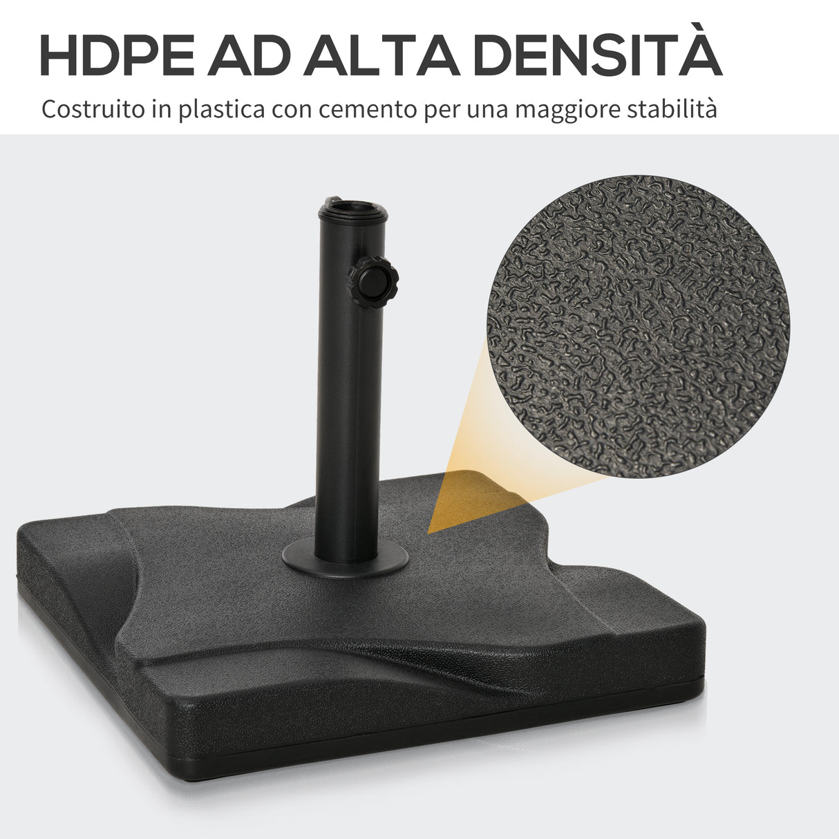 easycomfort easycomfort base per ombrellone in plastica da 20kg per pali da 32 38 48mm 41 5x41 5x35cm