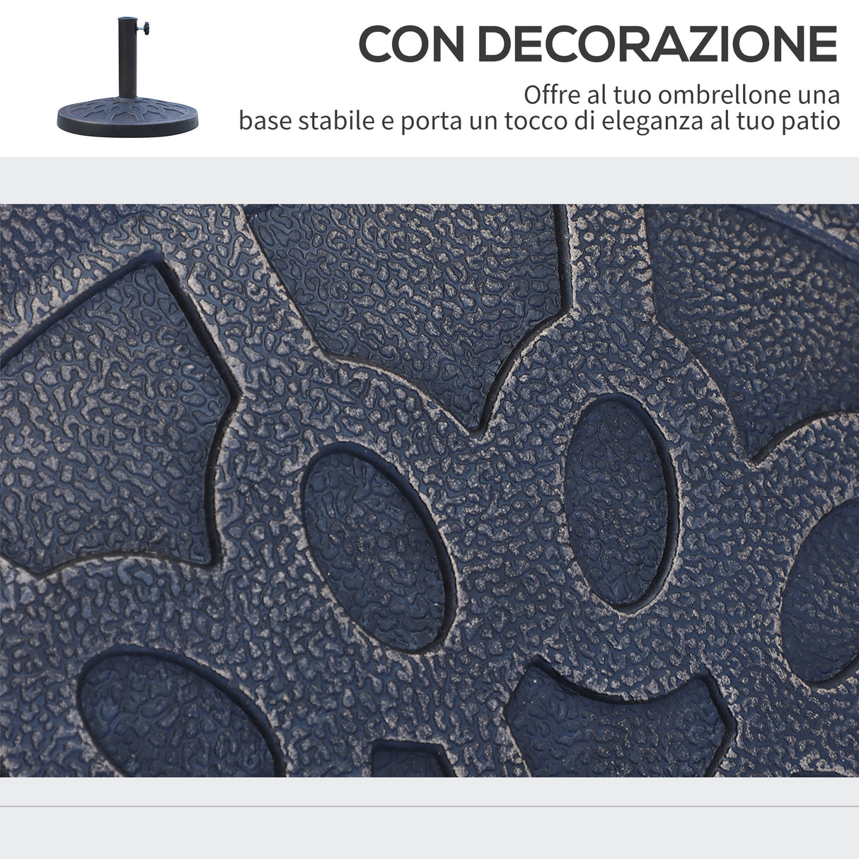 easycomfort easycomfort base per ombrellone rotondo per pali da 38 e 48 mm in resina e acciaio 45 cm bronzo