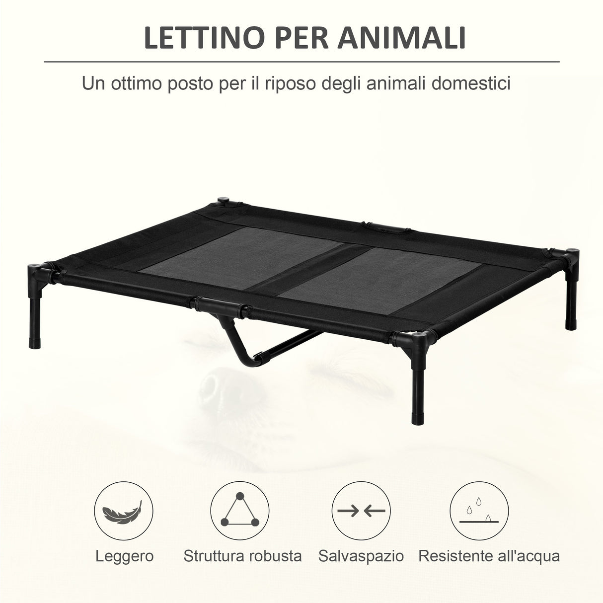easycomfort easycomfort brandina per cani grandi in metallo e tessuto oxford con borsa di trasporto 92x76x18cm nero