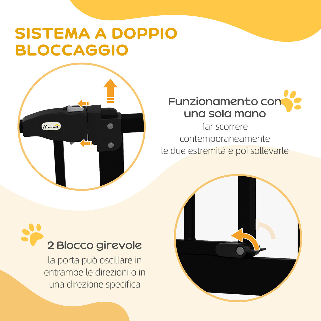 easycomfort easycomfort cancelletto per cani estensibile con 2 blocchi e chiusura automatica in metallo e plastica 74 87x78 cm nero