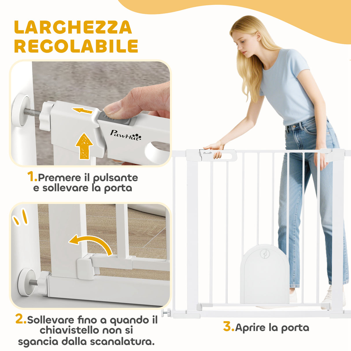 easycomfort easycomfort cancellino per cani regolabile con porta piccola e chiusura automatica 75 103x76cm bianco