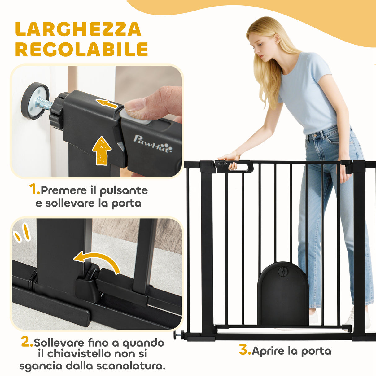 easycomfort easycomfort cancellino per cani regolabile con porta piccola e chiusura automatica 75 103x76cm nero