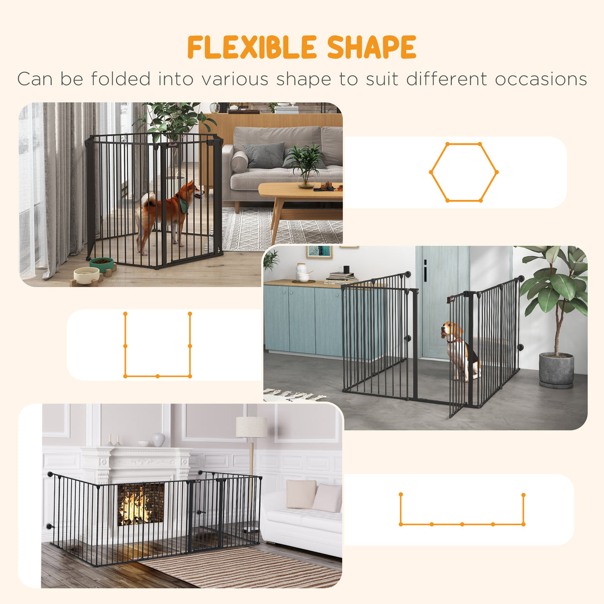 immagine-4-easycomfort-easycomfort-cancellino-per-cani-taglia-media-pieghevole-e-modulabile-in-metallo-e-plastica-123x102x90-cm-nero