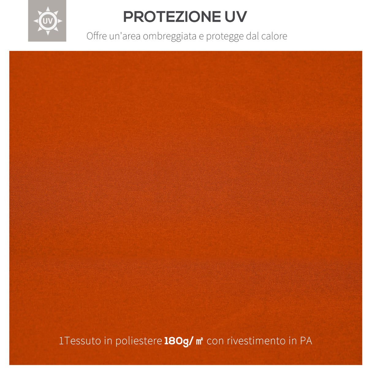 easycomfort easycomfort copertura per gazebo 3x3 m a 2 livelli in poliestere resistente con 8 fori di drenaggio rosso ruggine