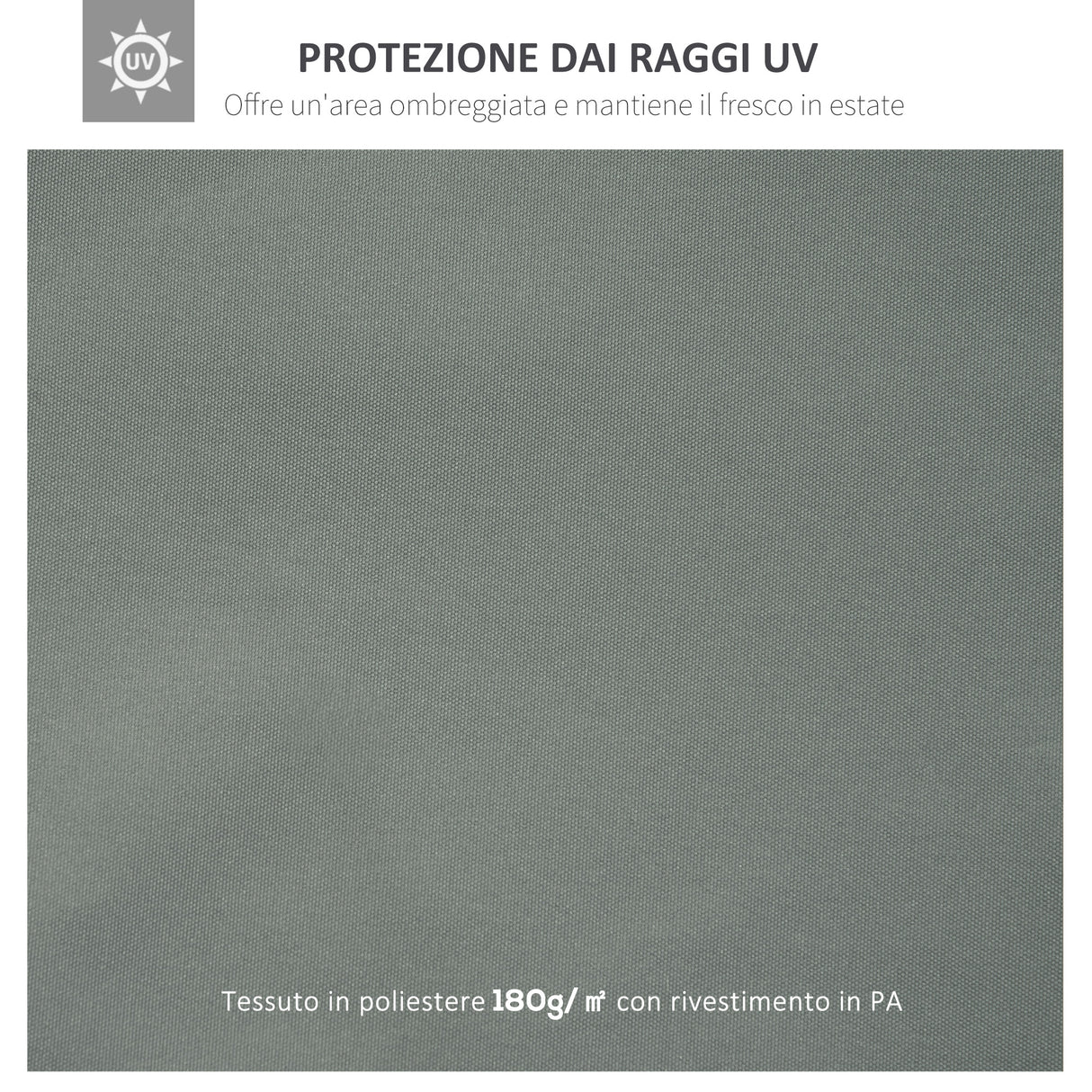 easycomfort easycomfort copertura per gazebo 4x3 m a 2 livelli in poliestere con cinghie e 10 fori di drenaggio grigio scuro