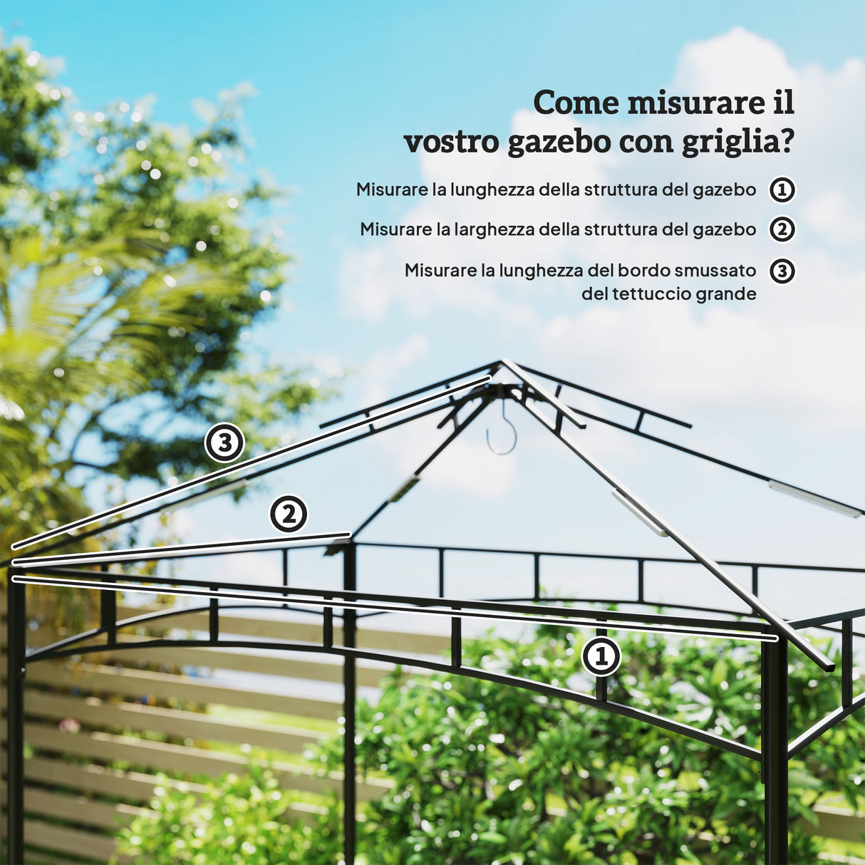 easycomfort easycomfort copertura per gazebo da giardino per barbecue 1 52x2 44 m a 2 livelli in poliestere grigio chiaro