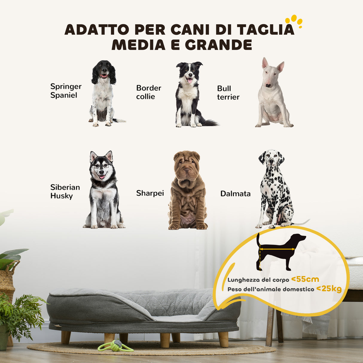 easycomfort easycomfort cuccia divano per cani con imbottitura lettino per cani taglia grande e media fino 25kg 90x78x25cm grigio