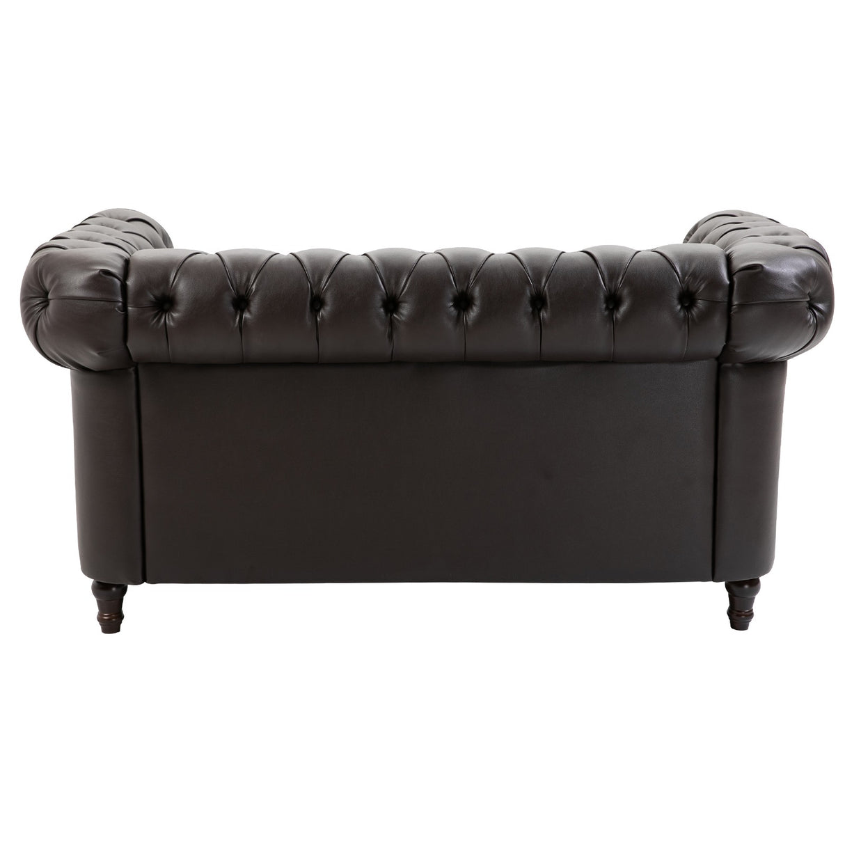 easycomfort easycomfort divano 2 posti in stile chesterfield in pelle pu con cuscino rimovibile 160x84x80 cm nero