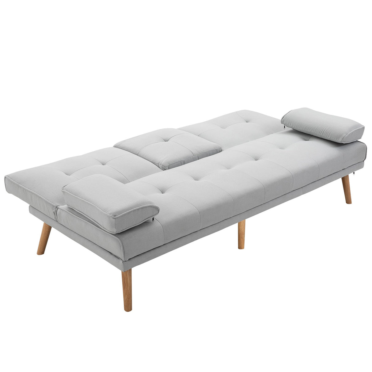 easycomfort easycomfort divano letto 3 posti stile scandinavo reclinabile con tavolino a ribalta 181x77x88 cm grigio ean 8054144132129