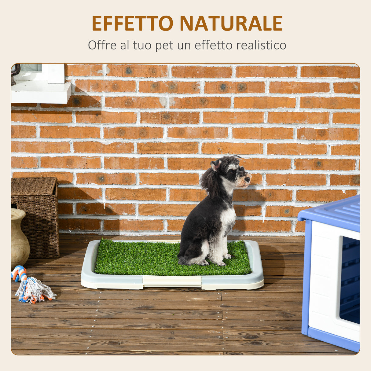 easycomfort easycomfort lettiera per cani 3 strati con prato sintetico griglia e vassoio inferiore 63x48 5cm