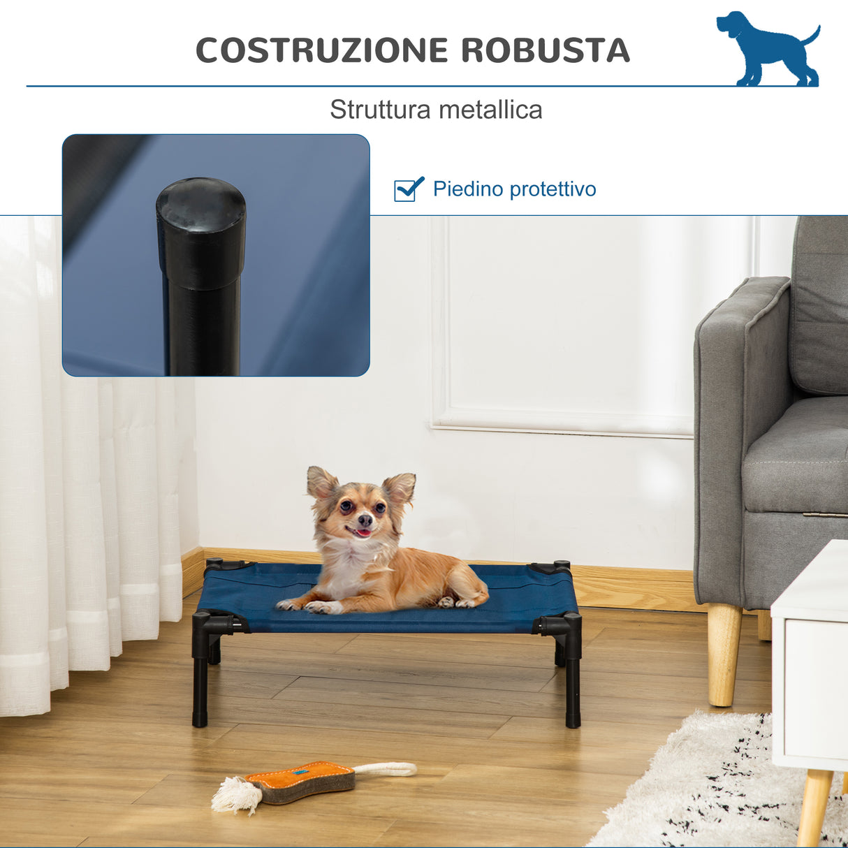 easycomfort easycomfort lettino per cani rialzato con seduta traspirante in acciaio e tessuto 61x46x18 cm marrone e nero