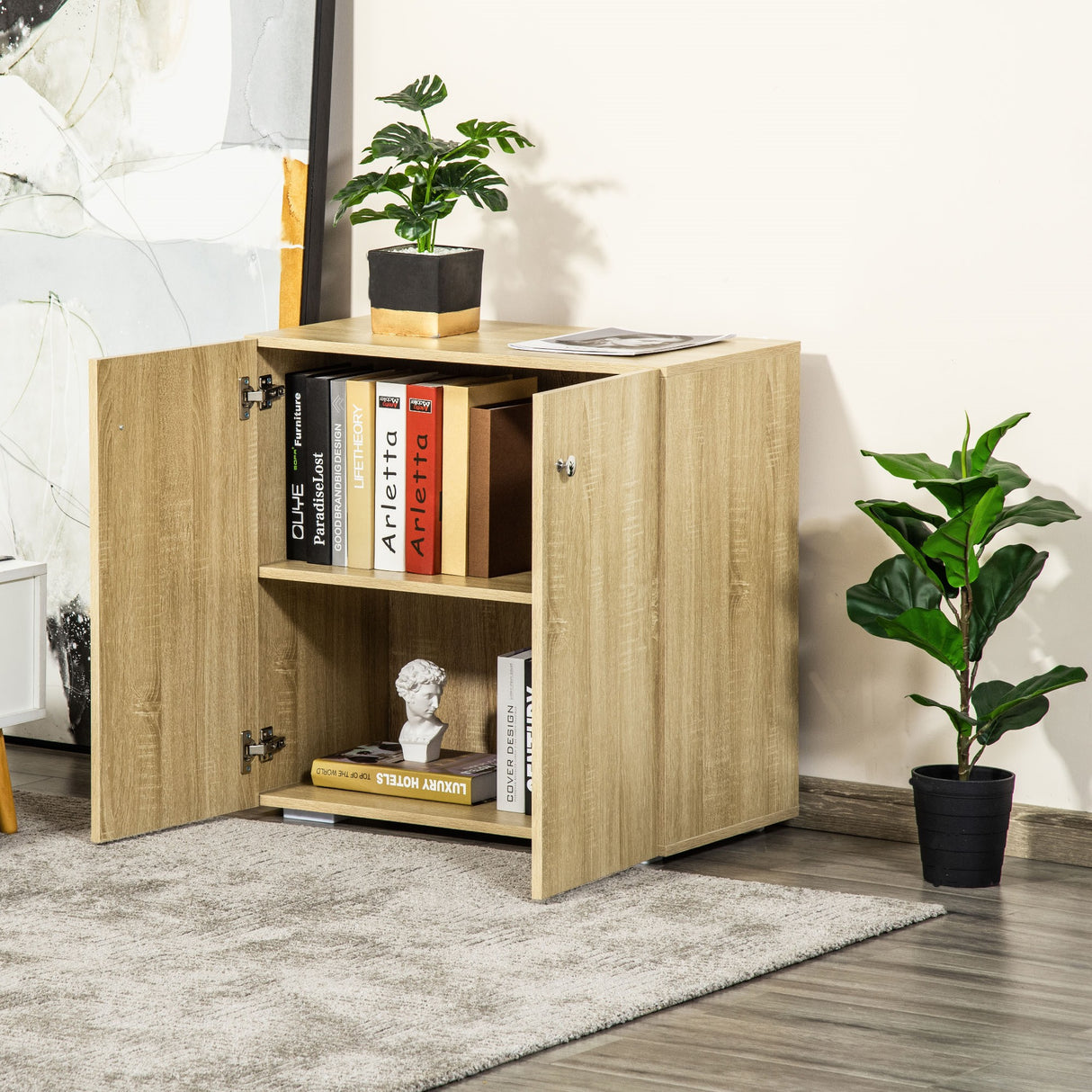 easycomfort easycomfort mobiletto multiuso a 2 ante mobiletto soggiorno o ufficio in legno con maniglie in alluminio 70x39x70cm