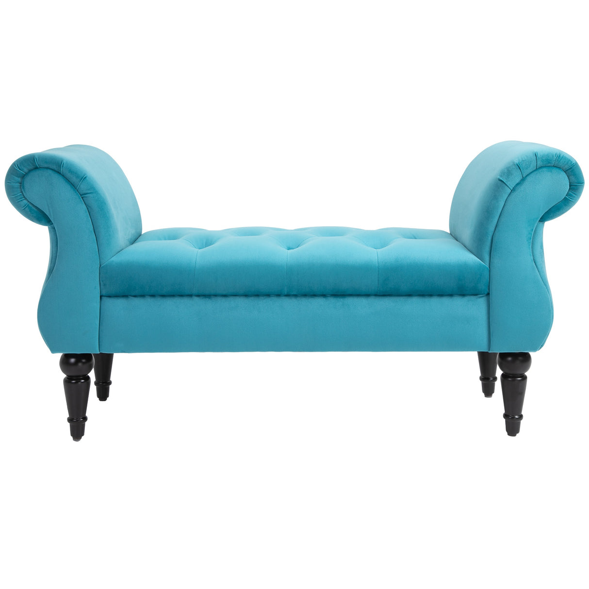 easycomfort easycomfort panca fondoletto in stile vintage struttura in legno e seduta imbottita stile chesterfield azzurra 117 x 40 x 58cm ean 8055776914985