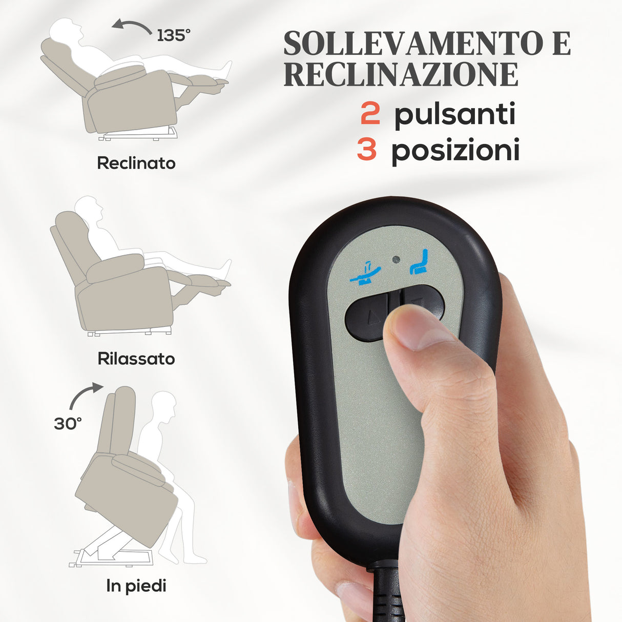 easycomfort easycomfort poltrona alzapersona elettrica reclinabile con telecomando e tasca in tessuto beige