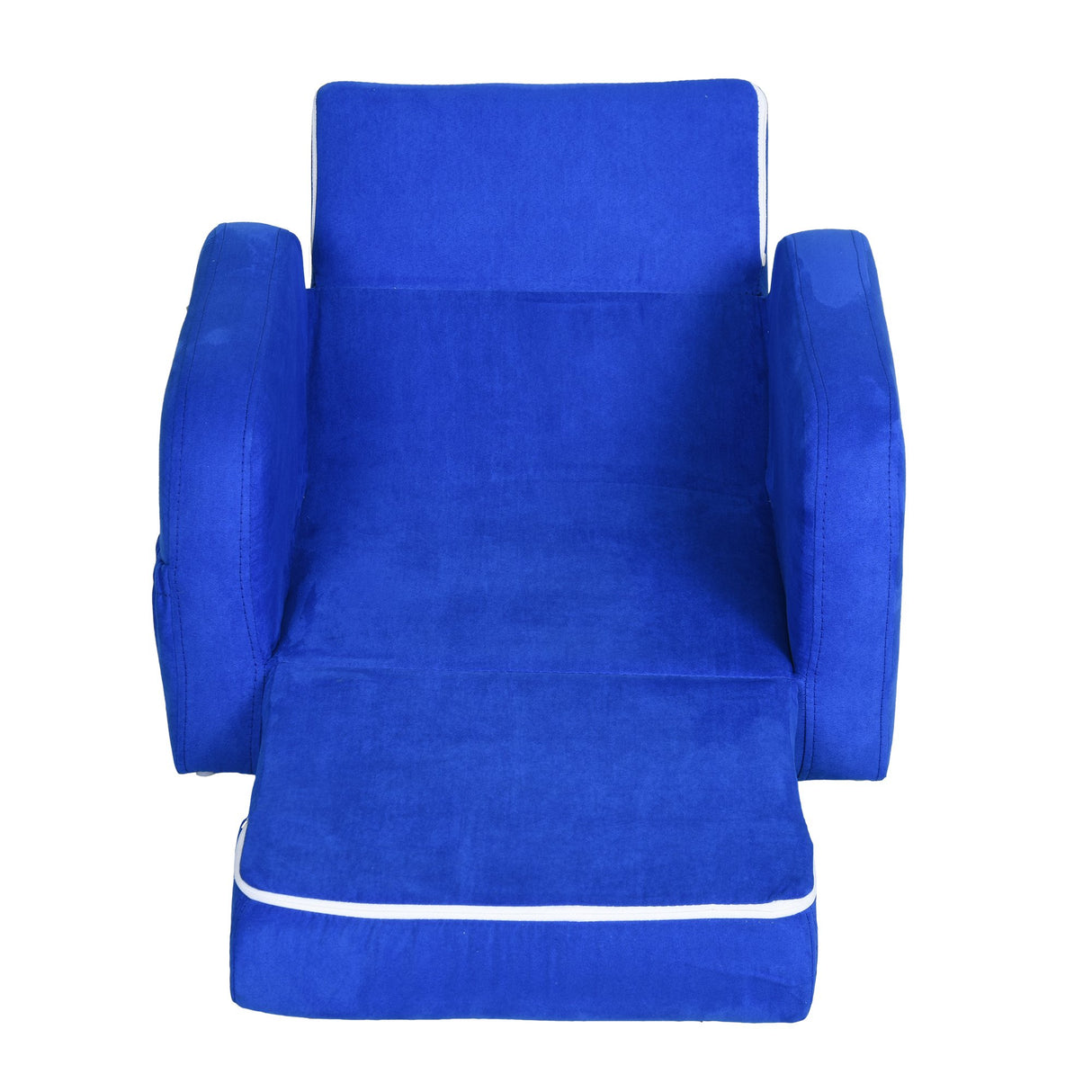 easycomfort easycomfort poltroncina letto 2 in 1 per cameretta bambini con imbottitura e rivestimento flanella blu max 65 kg 47x45x38cm