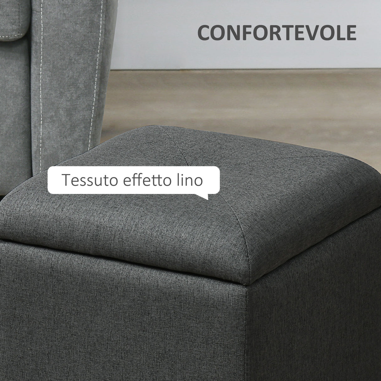 easycomfort easycomfort pouf contenitore imbottito in tessuto teddy morbido per salotto e camera 39x39x39cm grigio