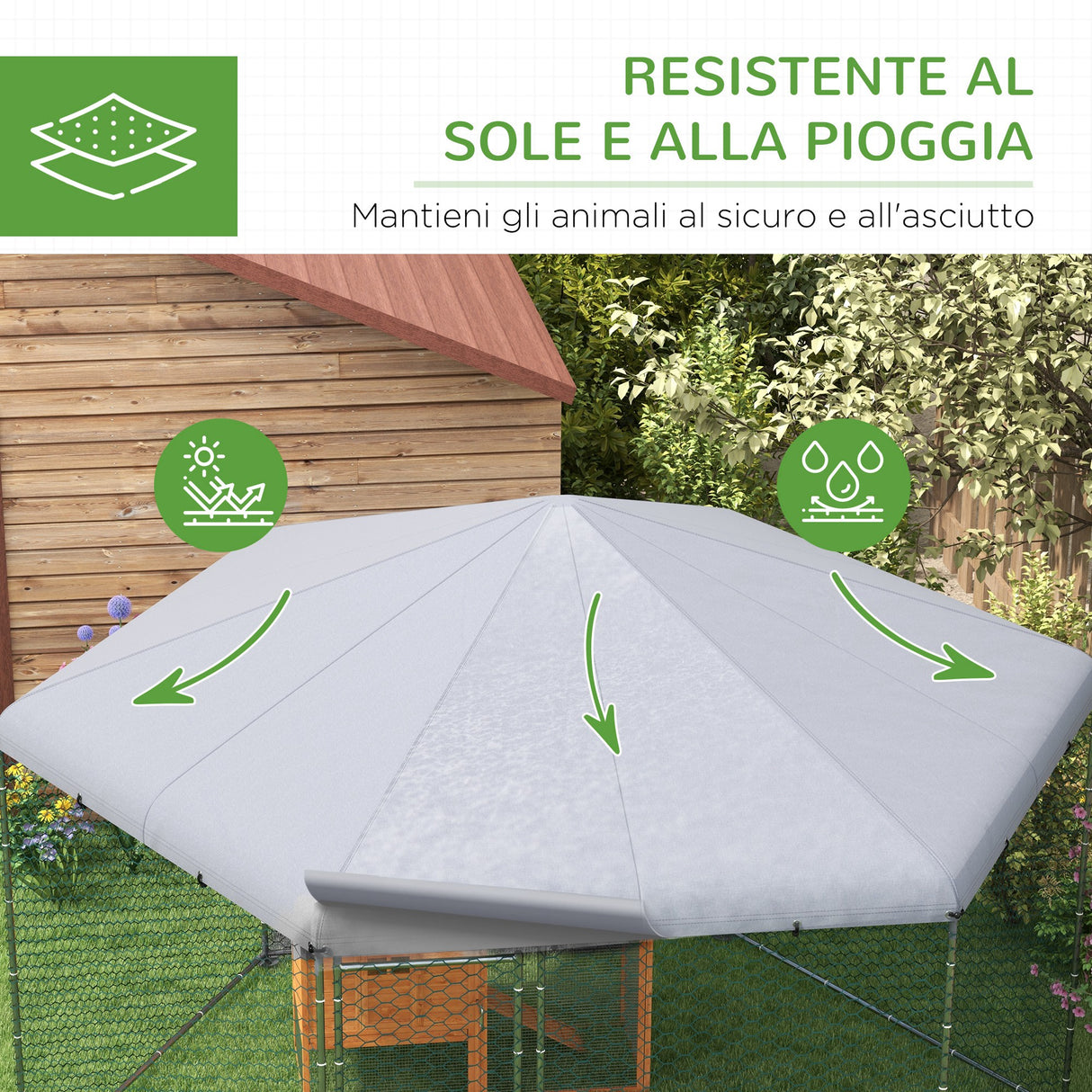 easycomfort easycomfort recinto per galline con tetto e porta bloccabile in acciaio per 10 15 animali 4x3 5x2 6m