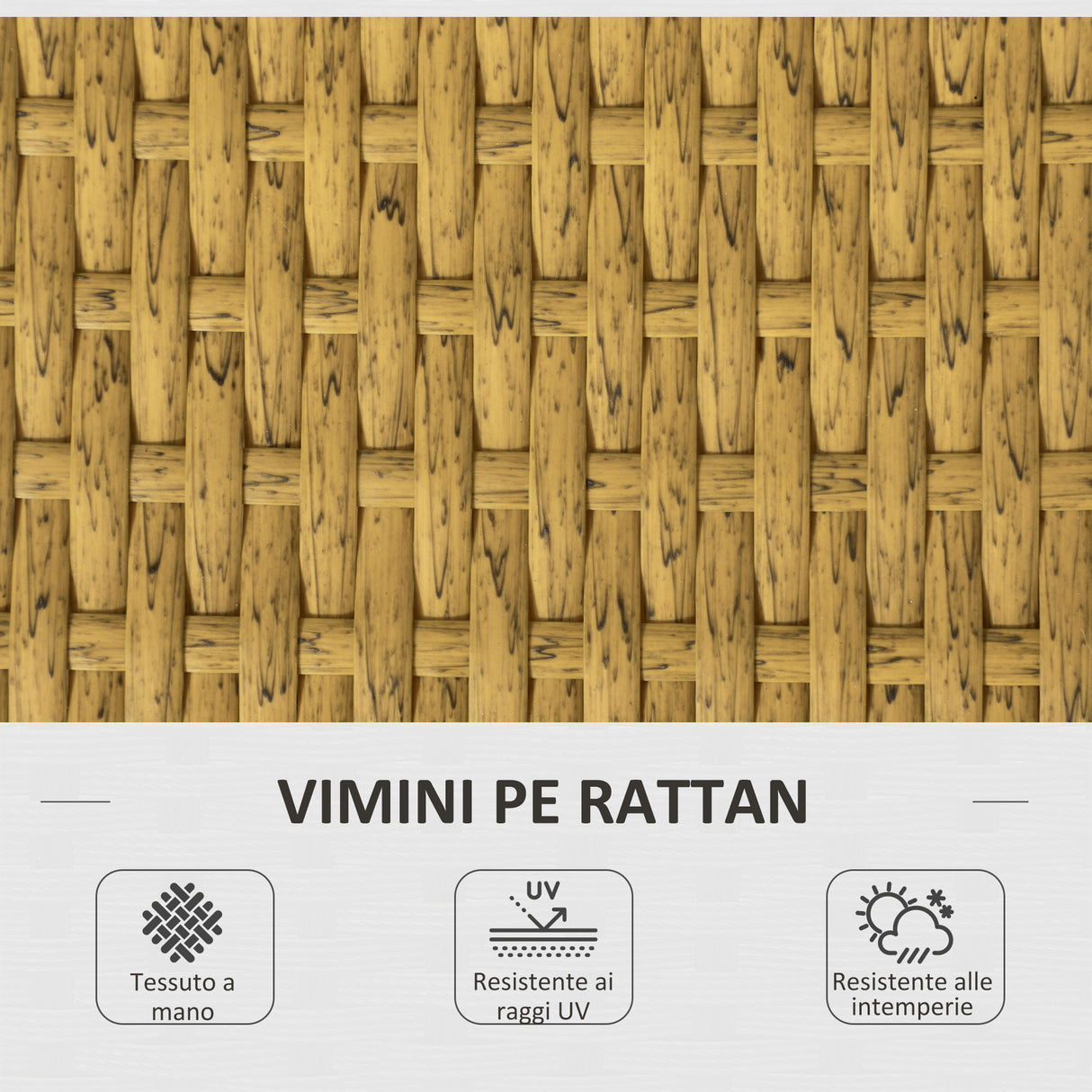 easycomfort easycomfort salotto da giardino in rattan pe con chaise longue divano 2 posti e tavolino crema