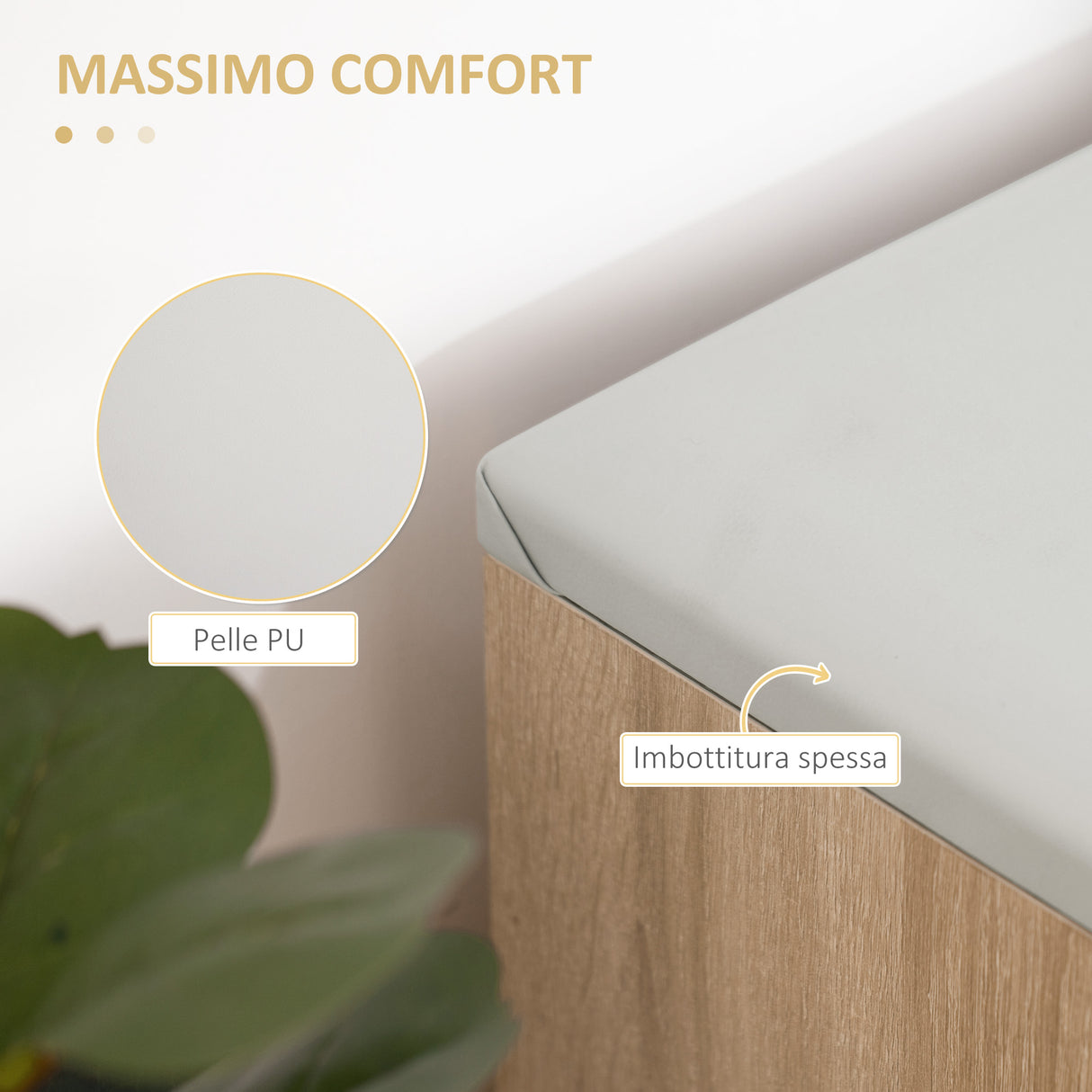 easycomfort easycomfort scarpiera salvaspazio imbottita con 2 ripiani aperti e spazio a scomparsa in legno e pelle pu 80x30x45 cm