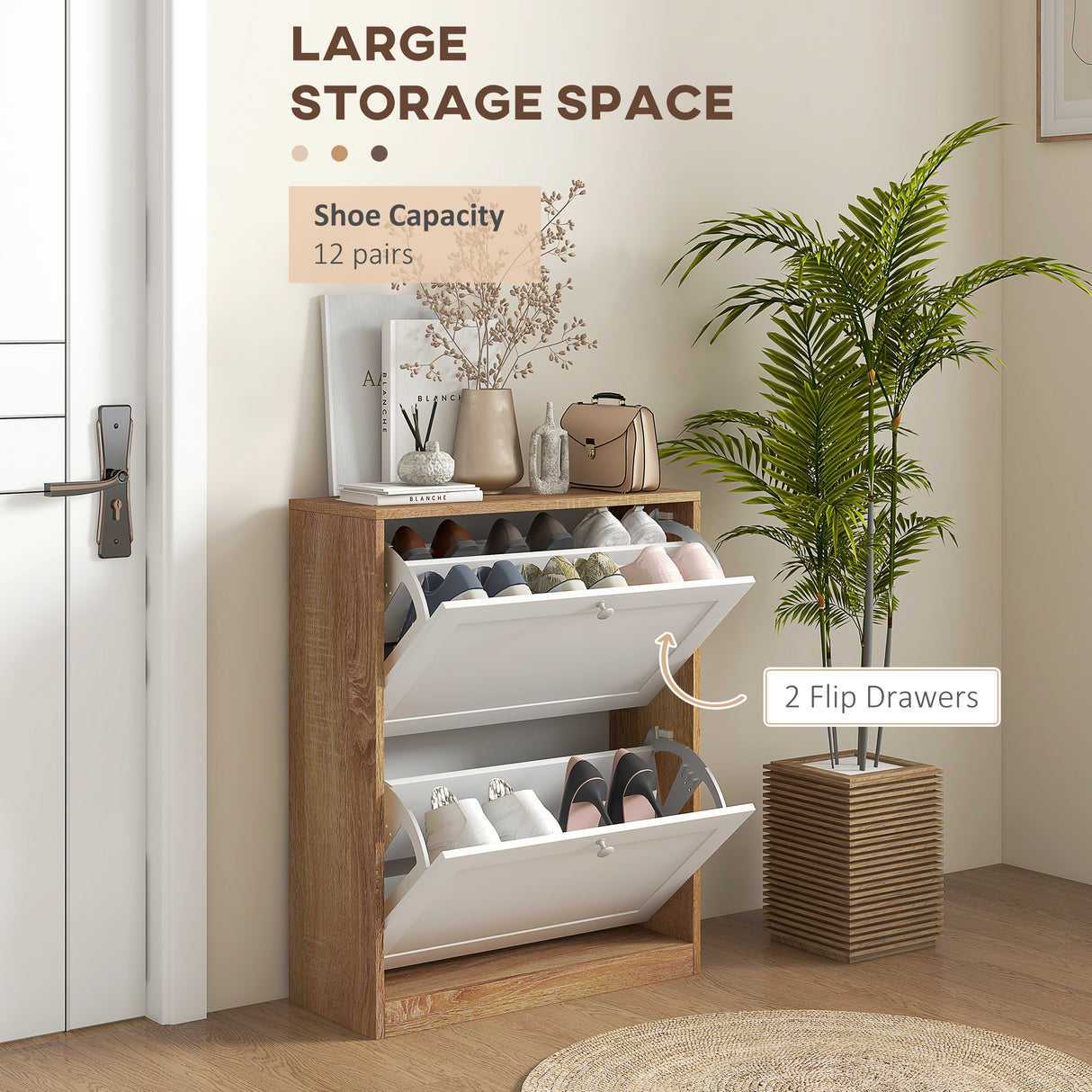 easycomfort easycomfort scarpiera slim con 3 ripiani regolabili a 2 livelli per 12 paia in truciolato e mdf 60x24 5x75 5 cm