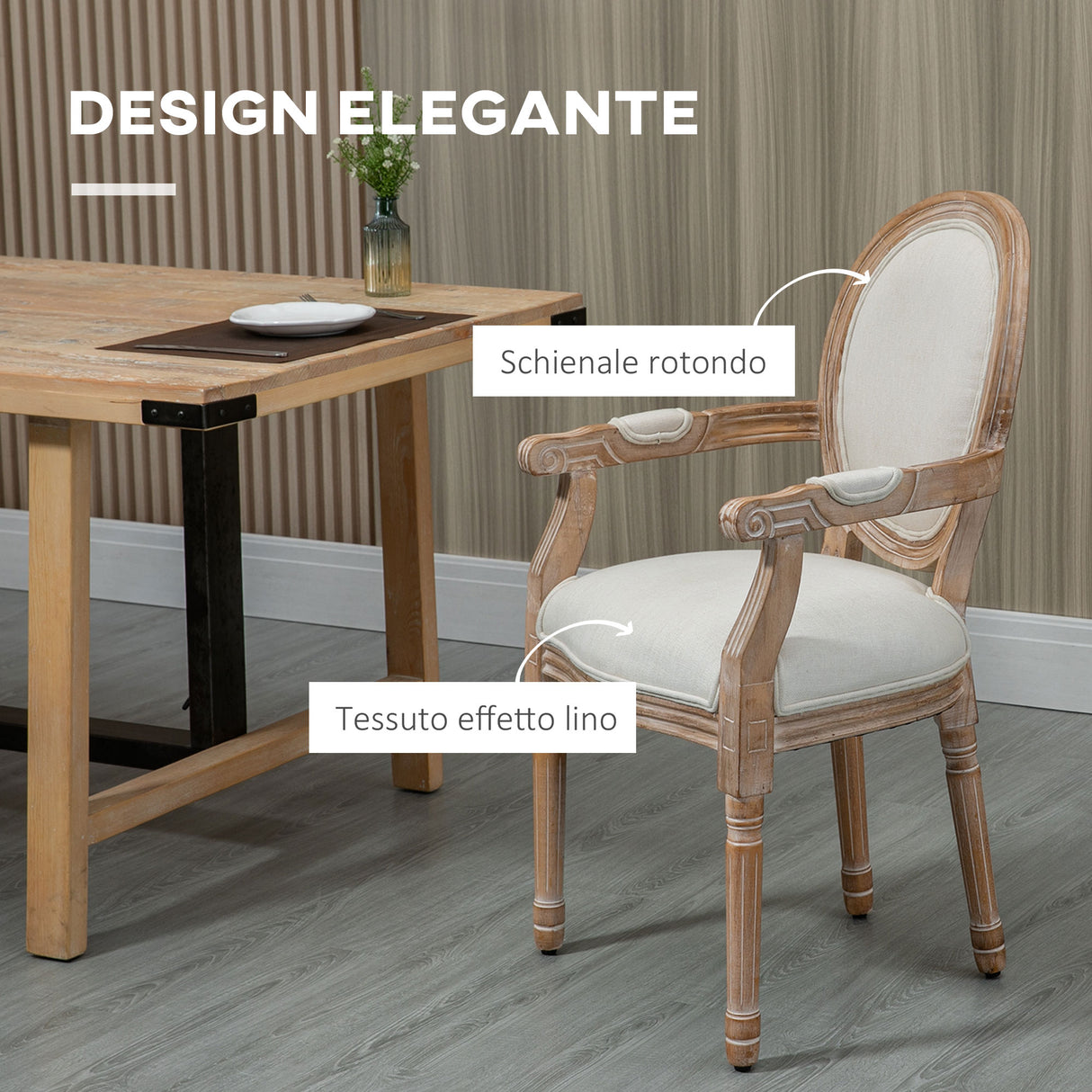 easycomfort easycomfort sedia da salotto stile classico imbottita con rivestimento in tessuto 56x56x96cm bianco crema