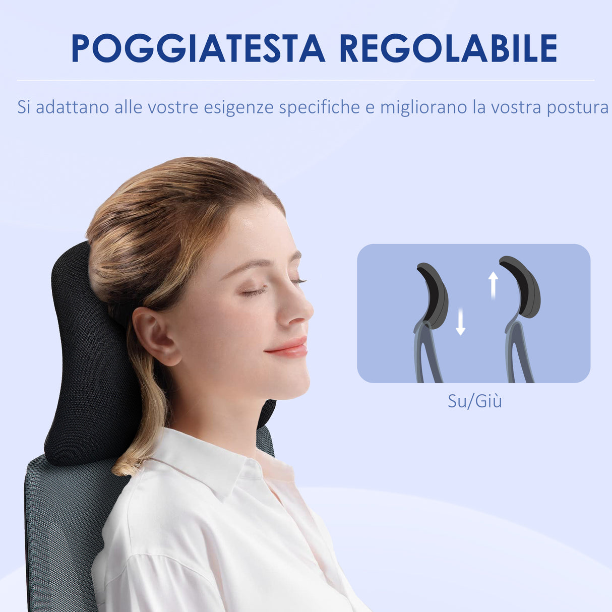 easycomfort easycomfort sedia da ufficio con supporto lombare e poggiatesta seduta girevole con altezza regolabile nero
