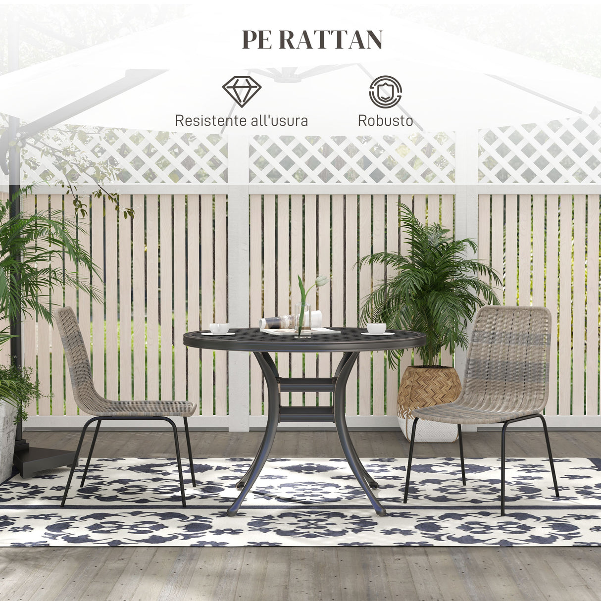 easycomfort easycomfort set 2 sedie da giardino e interno stile boho con schienale basso e rivestimento in rattan pe giallo