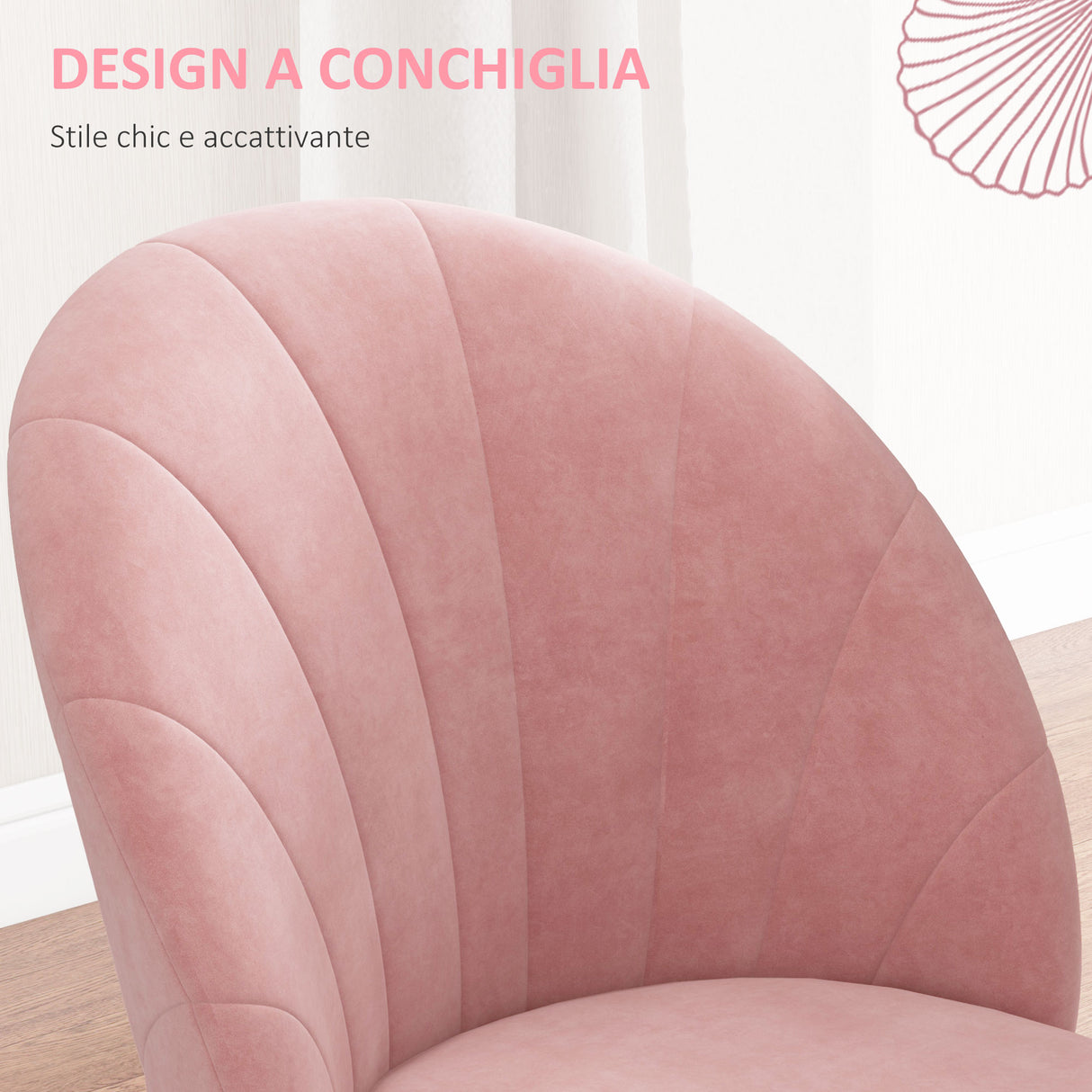 easycomfort easycomfort set 2 sedie da pranzo imbottite stile nordico in metallo e velluto 52x54x79cm rosa