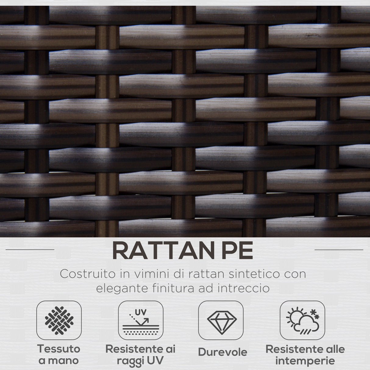 easycomfort easycomfort set mobili da giardino in rattan pe 4 poltrone 1 pouf 1 tavolino in vetro temperato 2 cuscini