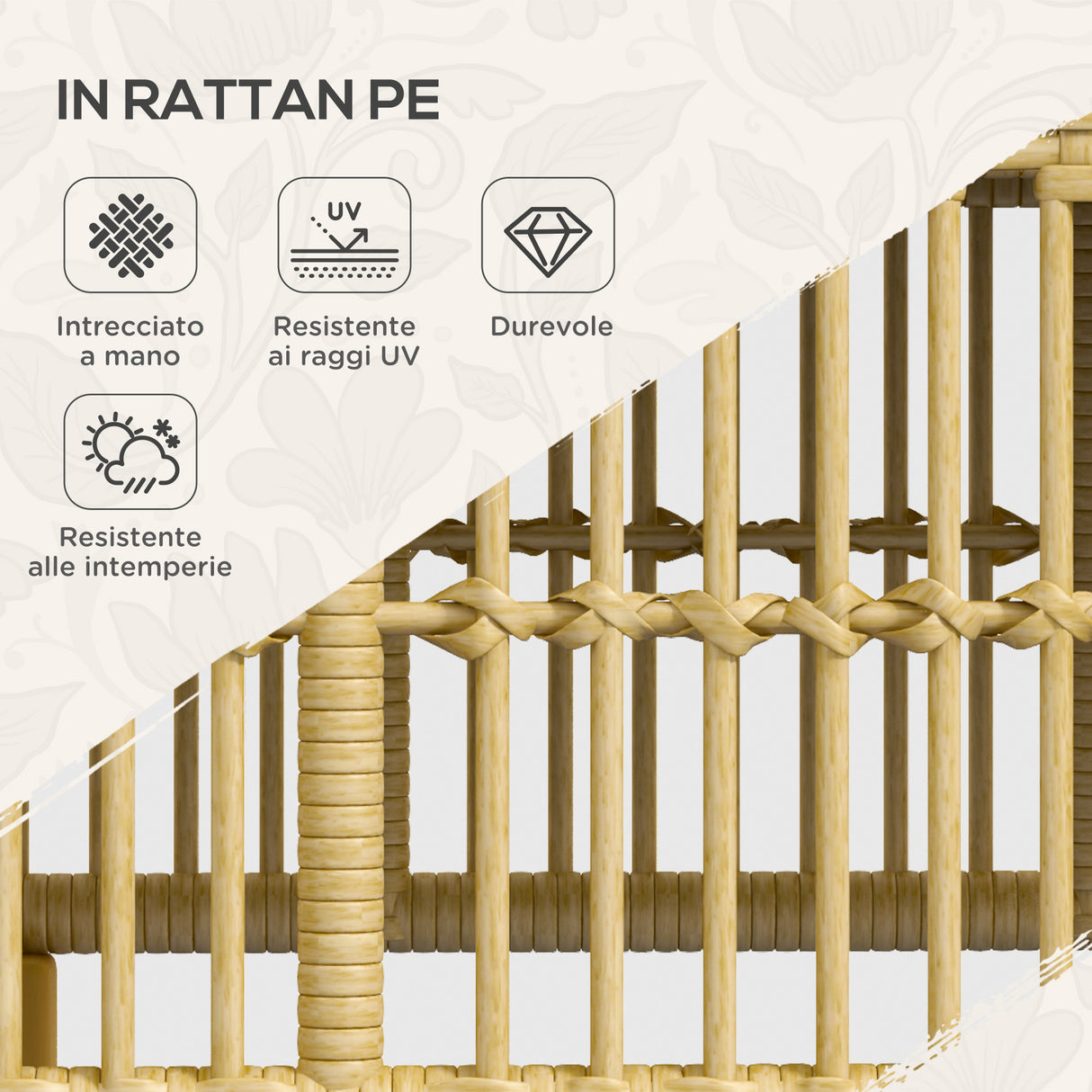 easycomfort easycomfort set salotto in rattan da giardino con divano modulabile cuscini e tavolino da caffe grigio