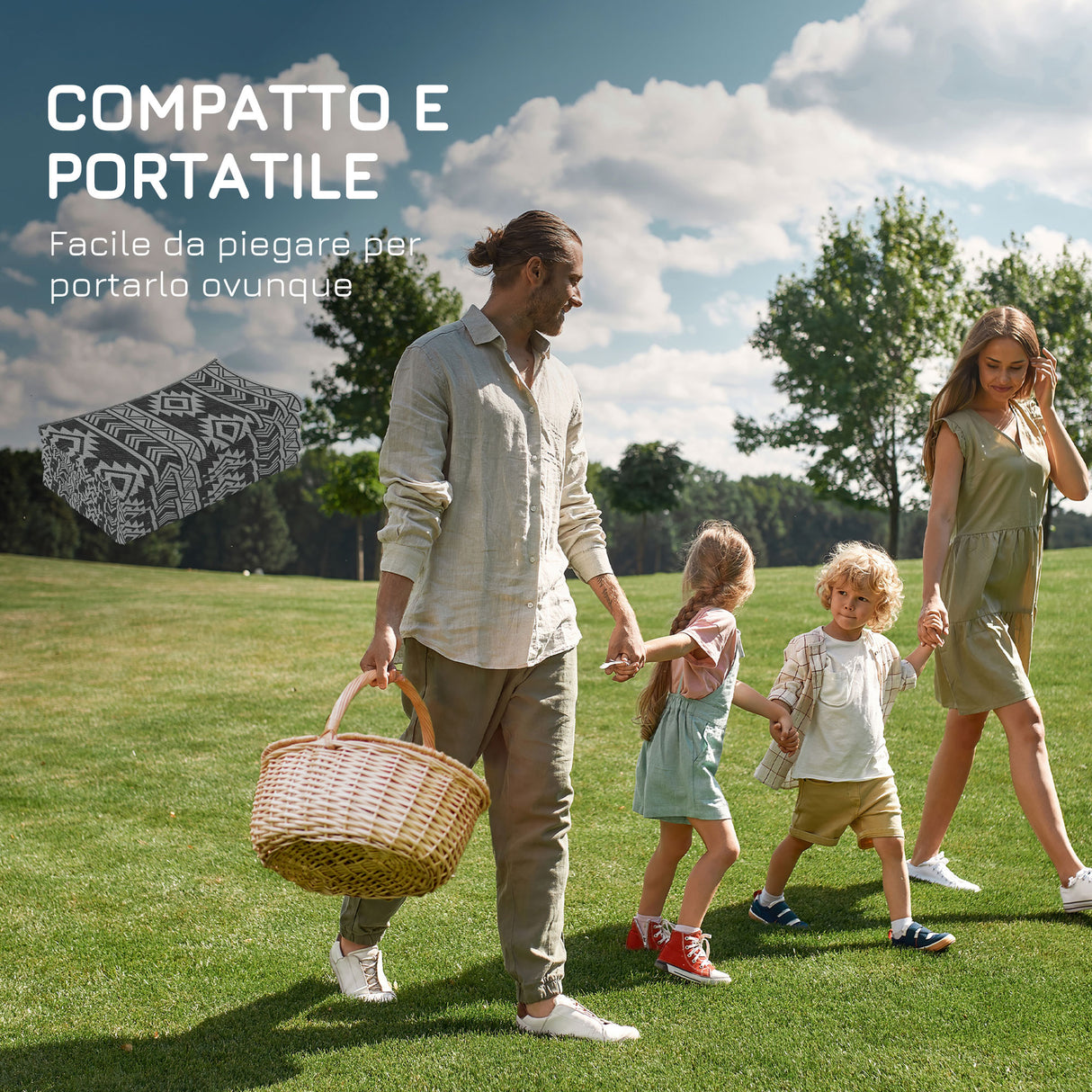 easycomfort easycomfort tappeto moderno per esterni nero e grigio in pp con design reversibile e pieghevole 182x274 cm