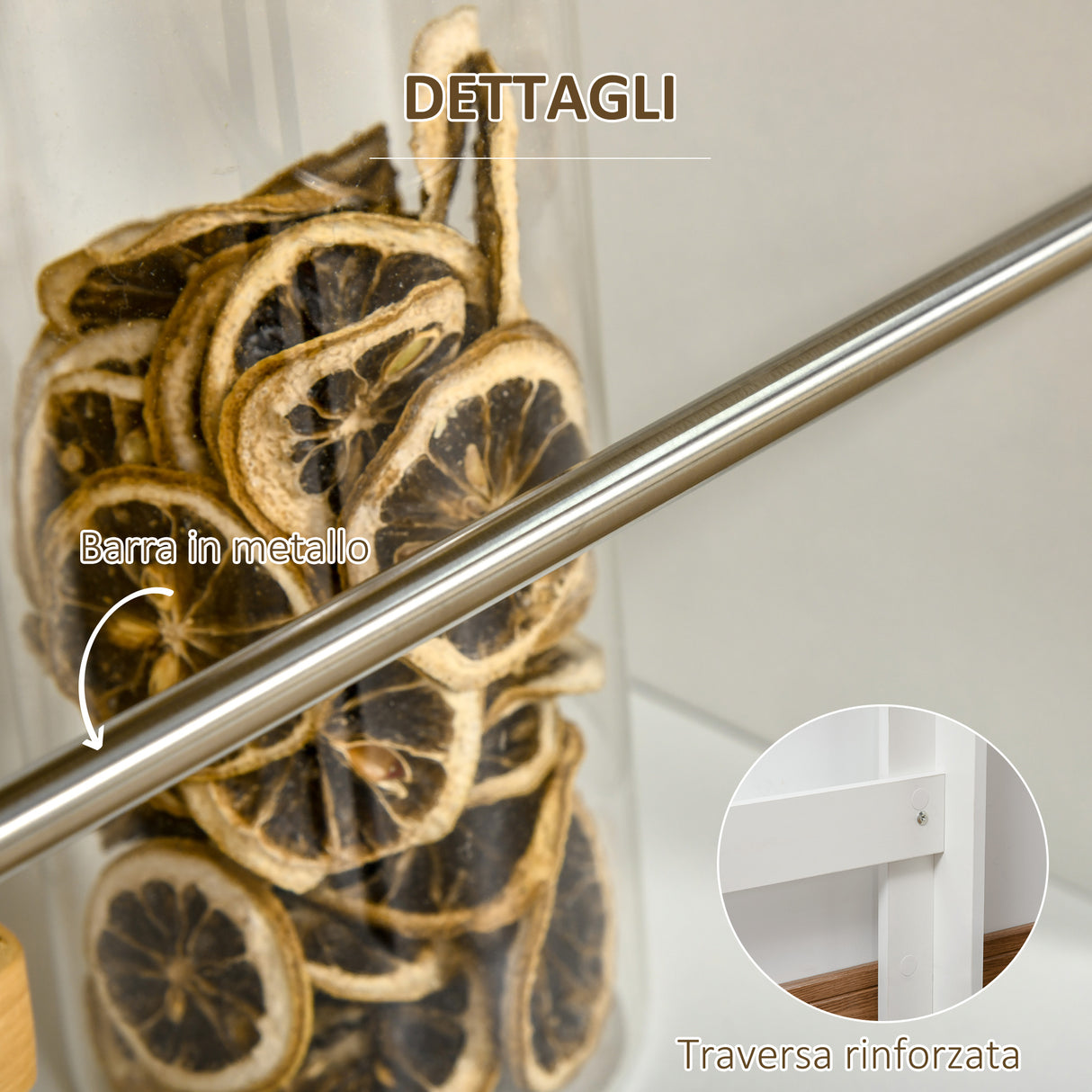 easycomfort easycomfort tavolo da bar con 3 mensole e barre protettive in acciaio e truciolato 112x57x106 cm bianco