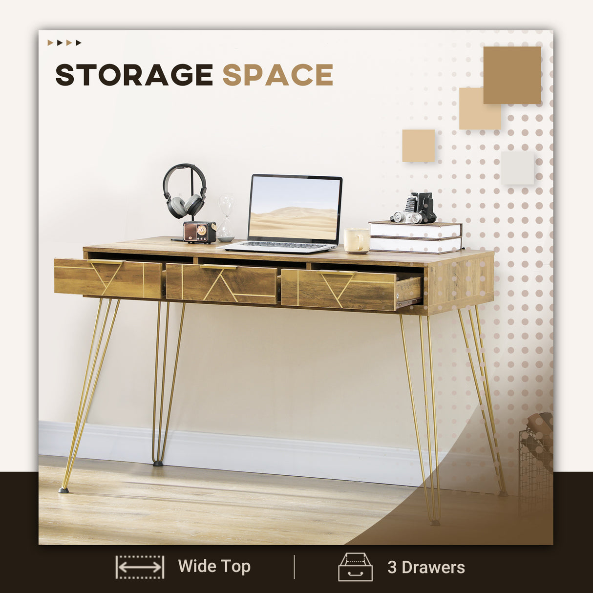 immagine-4-easycomfort-easycomfort-tavolo-scrivania-da-ingresso-stile-vintage-in-truciolato-e-acciaio-con-3-cassetti-120x55x79-cm