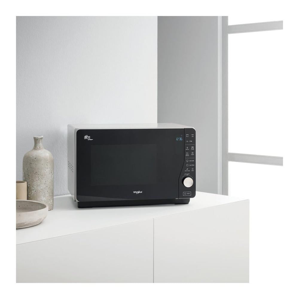 whirlpool forno a microonde a libera installazione whirlpool mwf 427 sl extraspace 25 l con grill a32l49p426 argento e nero ean 8003437861062