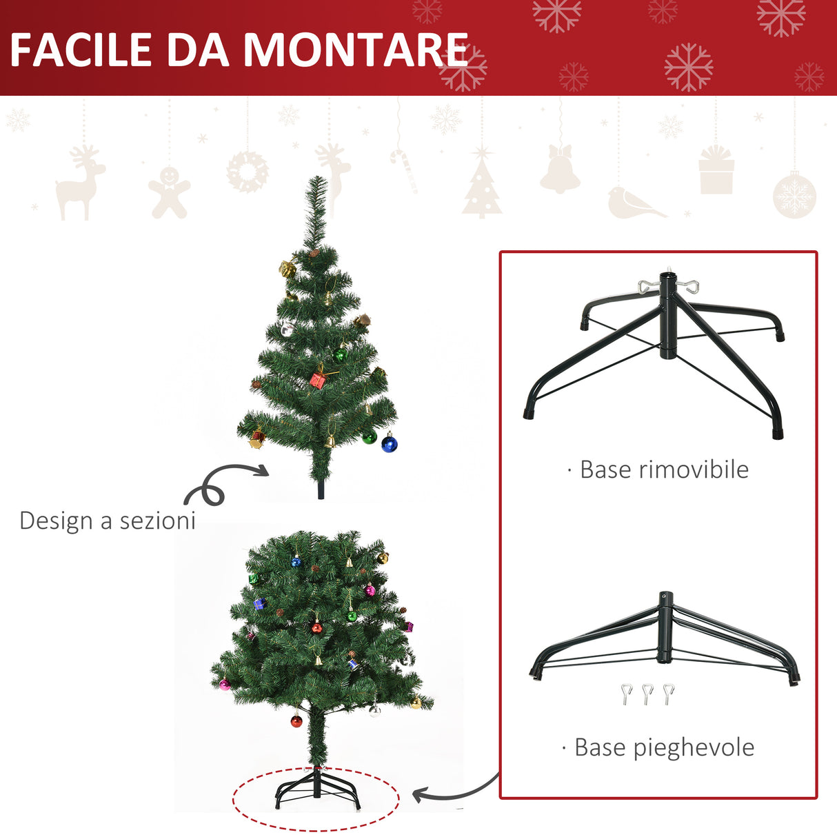 easycomfort easycomfort albero di natale 150cm con 420 rami in pvc ignifughi albero di natale con decorazioni e rami folti verde