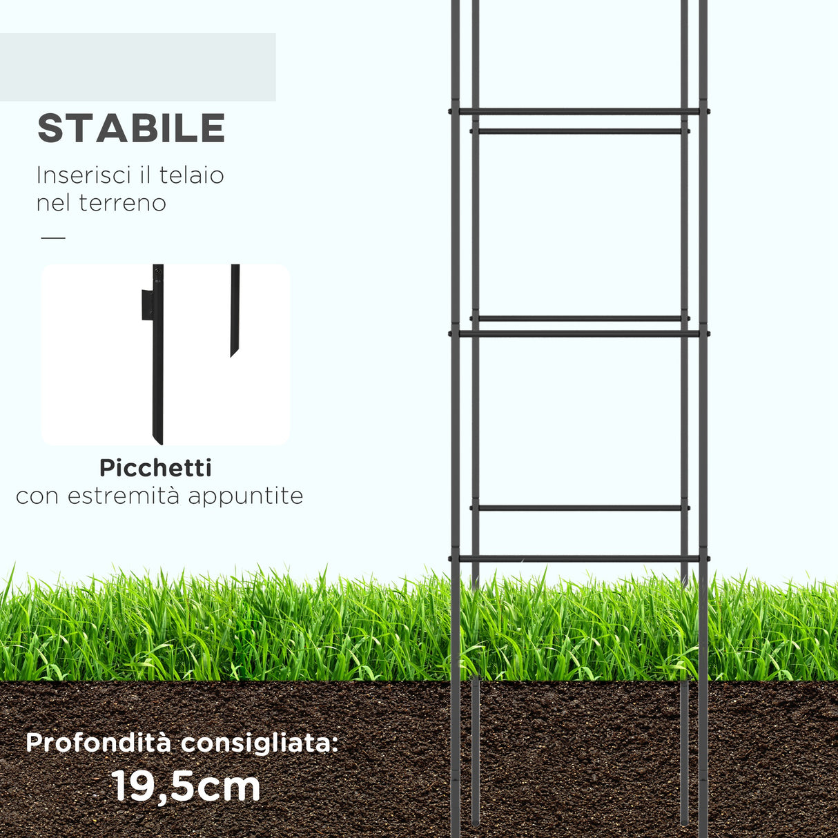 easycomfort easycomfort arco per rampicanti in metallo per giardino ed esterni 140x40x240cm nero