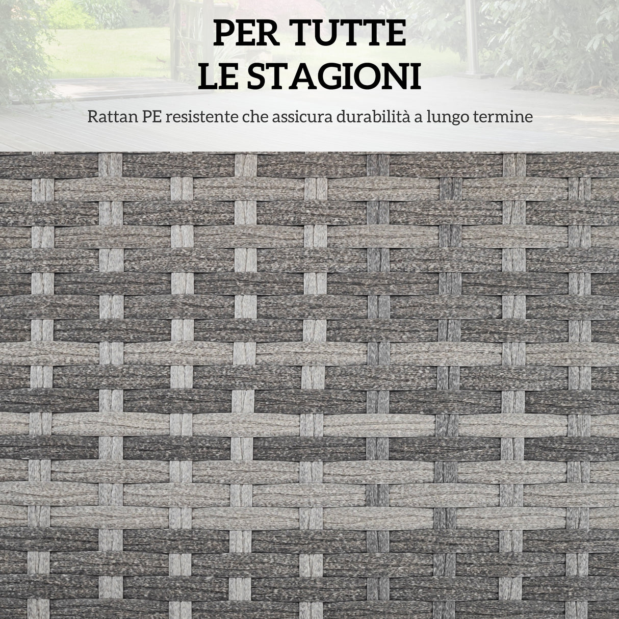 easycomfort easycomfort baule da giardino in rattan pe con rivestimento interno in tessuto impermeabile 76x45x48 cm grigio