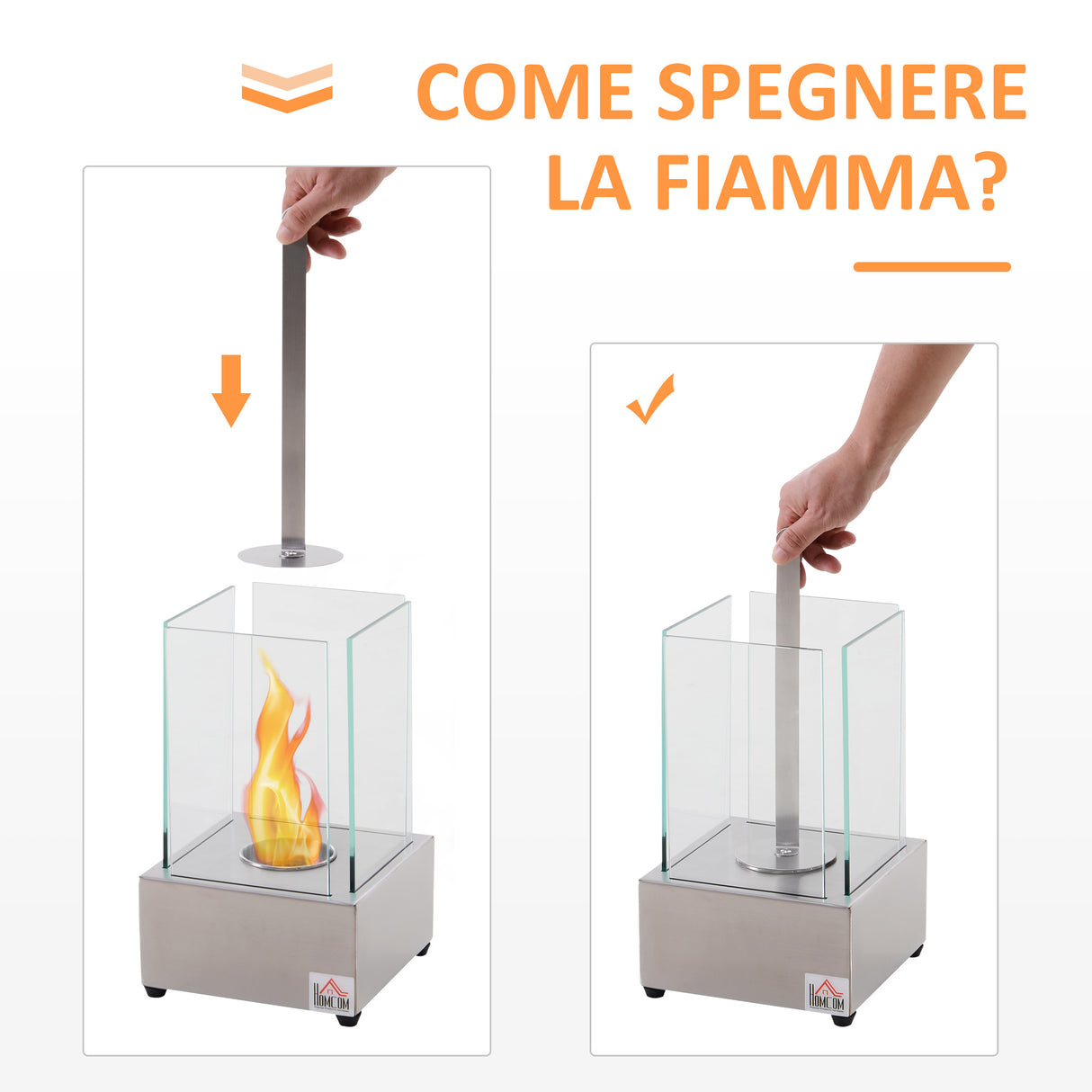 easycomfort easycomfort camino a bioetanolo da tavolo con bruciatore da 0 4l biocamino in acciaio e vetro per interni ed esterni 20x20x33cm argento