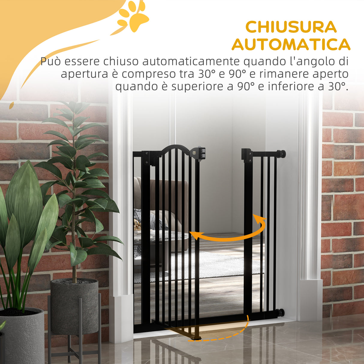 easycomfort easycomfort cancelletto per cani estensibile con 2 blocchi e chiusura automatica in metallo e plastica 74 87x78 cm nero