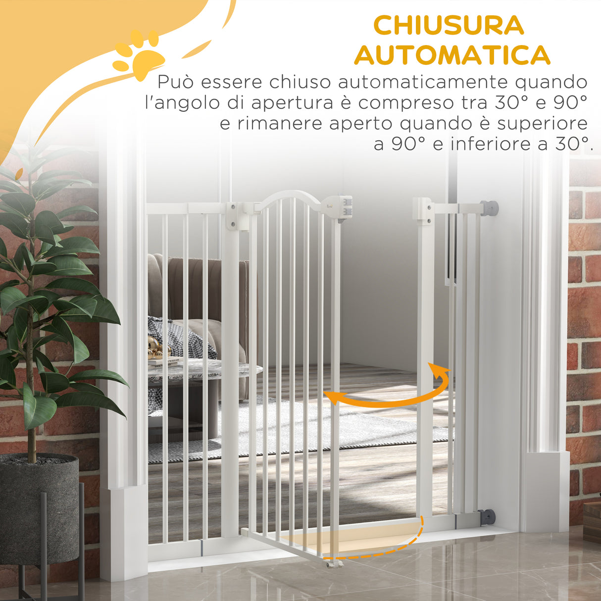 easycomfort easycomfort cancelletto per cani estensibile con 4 viti regolabili in metallo e plastica 74 100x78 cm bianco