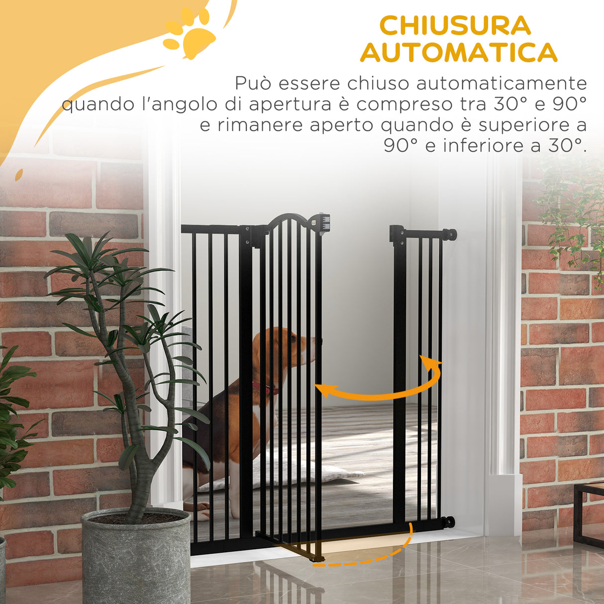 easycomfort easycomfort cancelletto per cani estensibile con 4 viti regolabili in metallo e plastica 74 100x94 cm nero