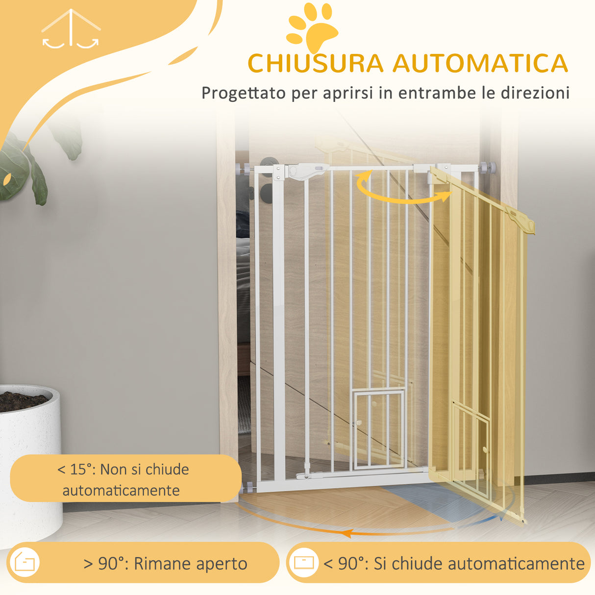 easycomfort easycomfort cancellino per cani regolabile alto con porta piccola e chiusura automatica 74 80x104cm bianco