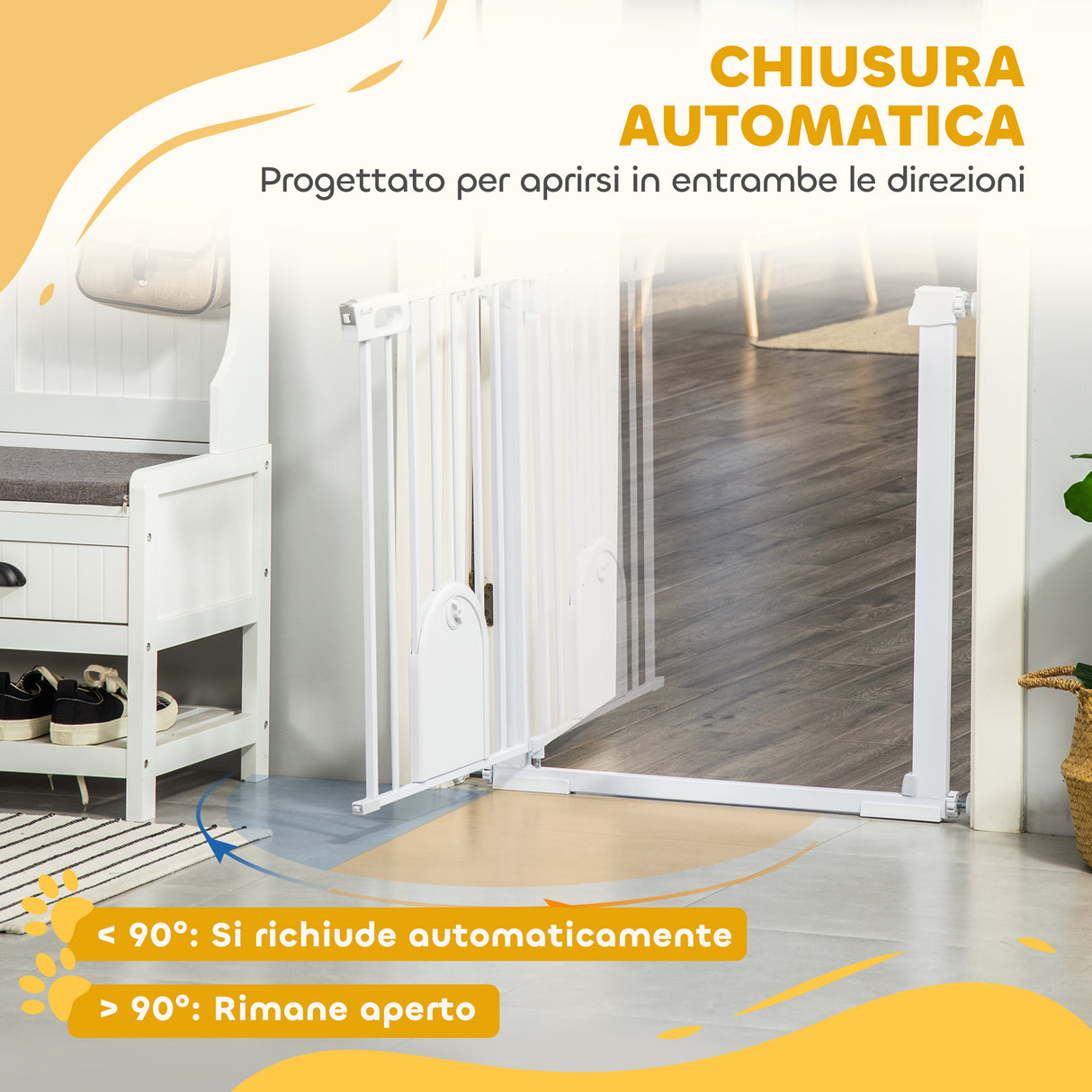 easycomfort easycomfort cancellino per cani regolabile con porta piccola e chiusura automatica 75 103x76cm bianco