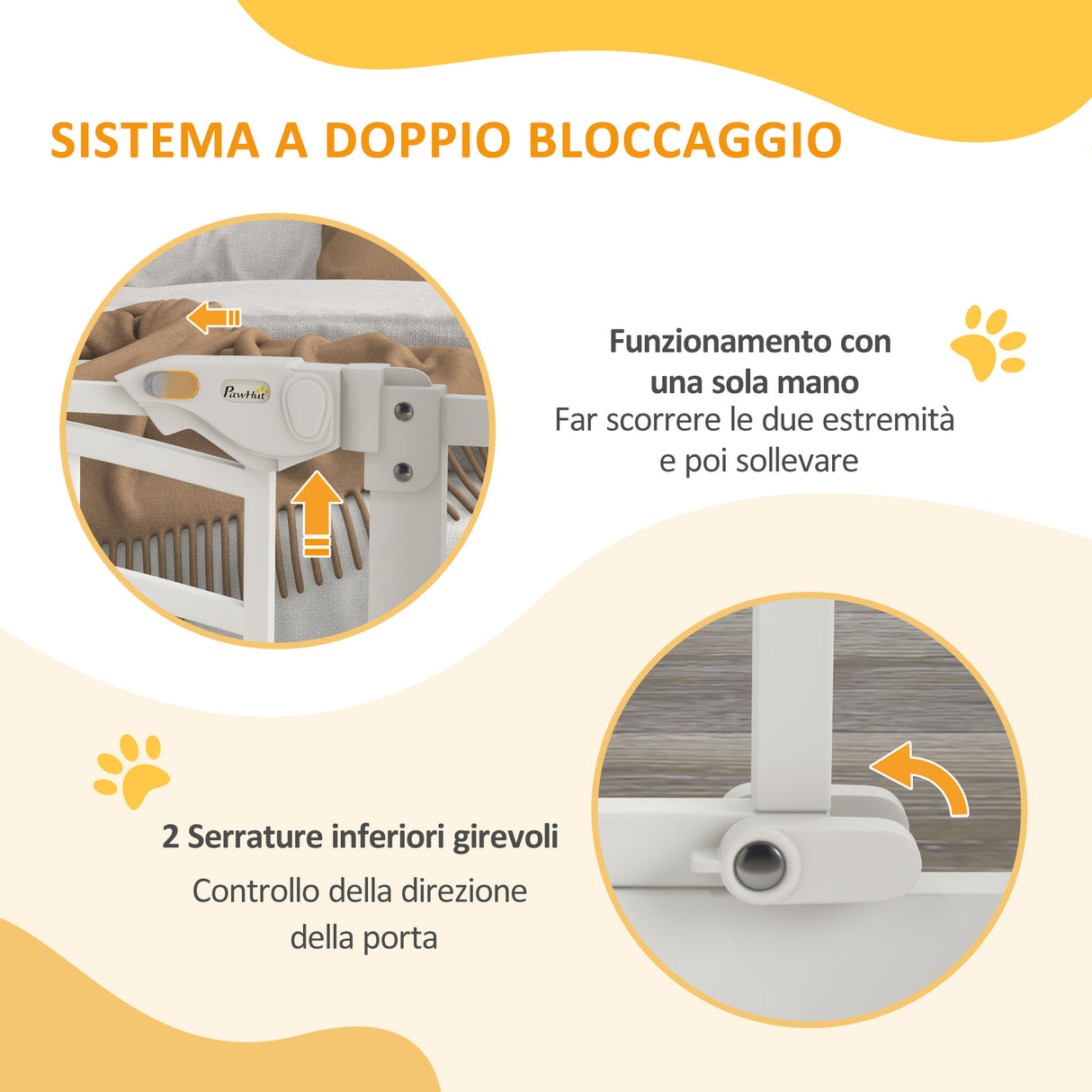 easycomfort easycomfort cancellino per cani taglia piccola e media con chiusura automatica in acciaio e pa 74 80x76 cm bianco