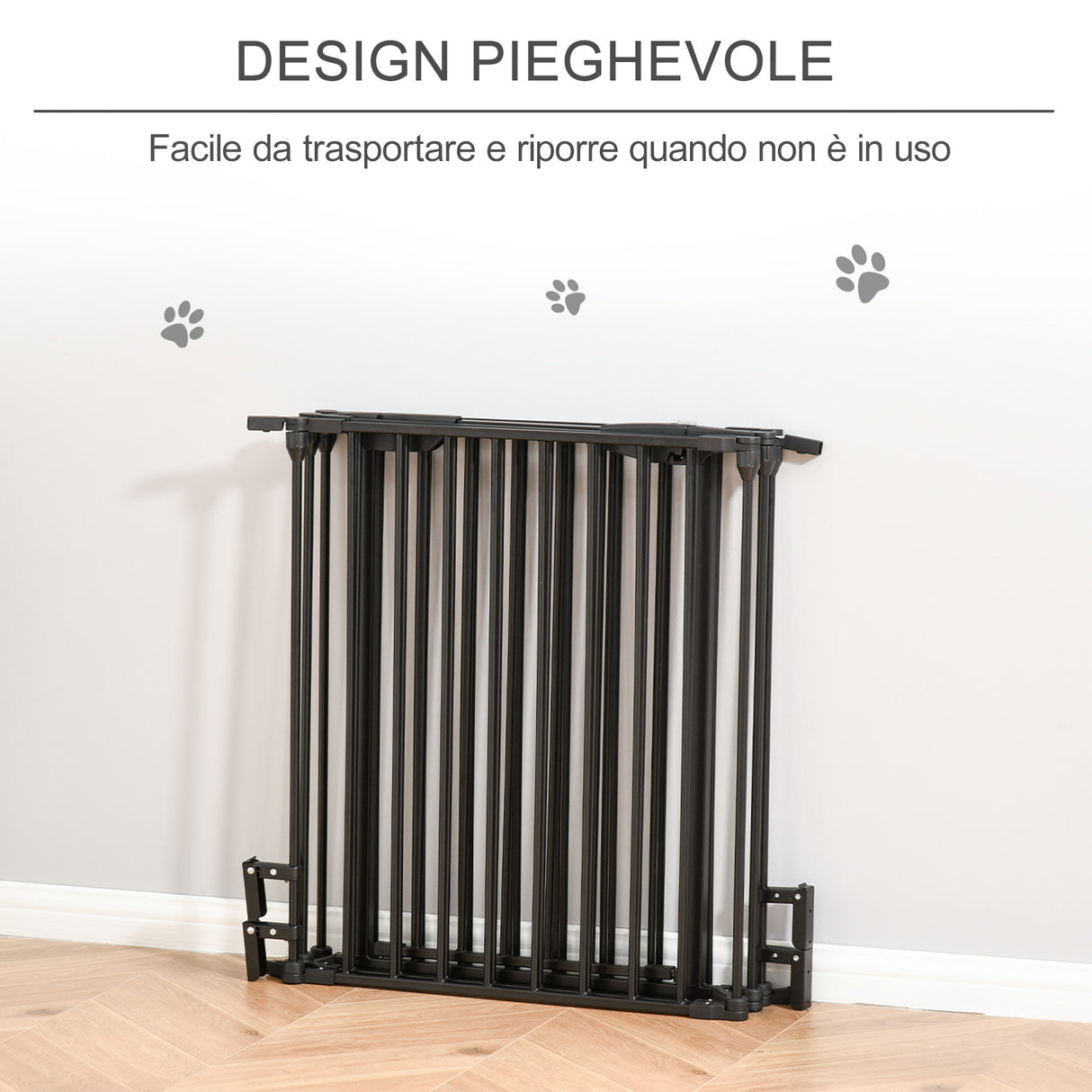 easycomfort easycomfort cancellino per cani taglia piccola e media pieghevole a 5 pannelli in metallo e plastica 300x3x74 5 cm nero