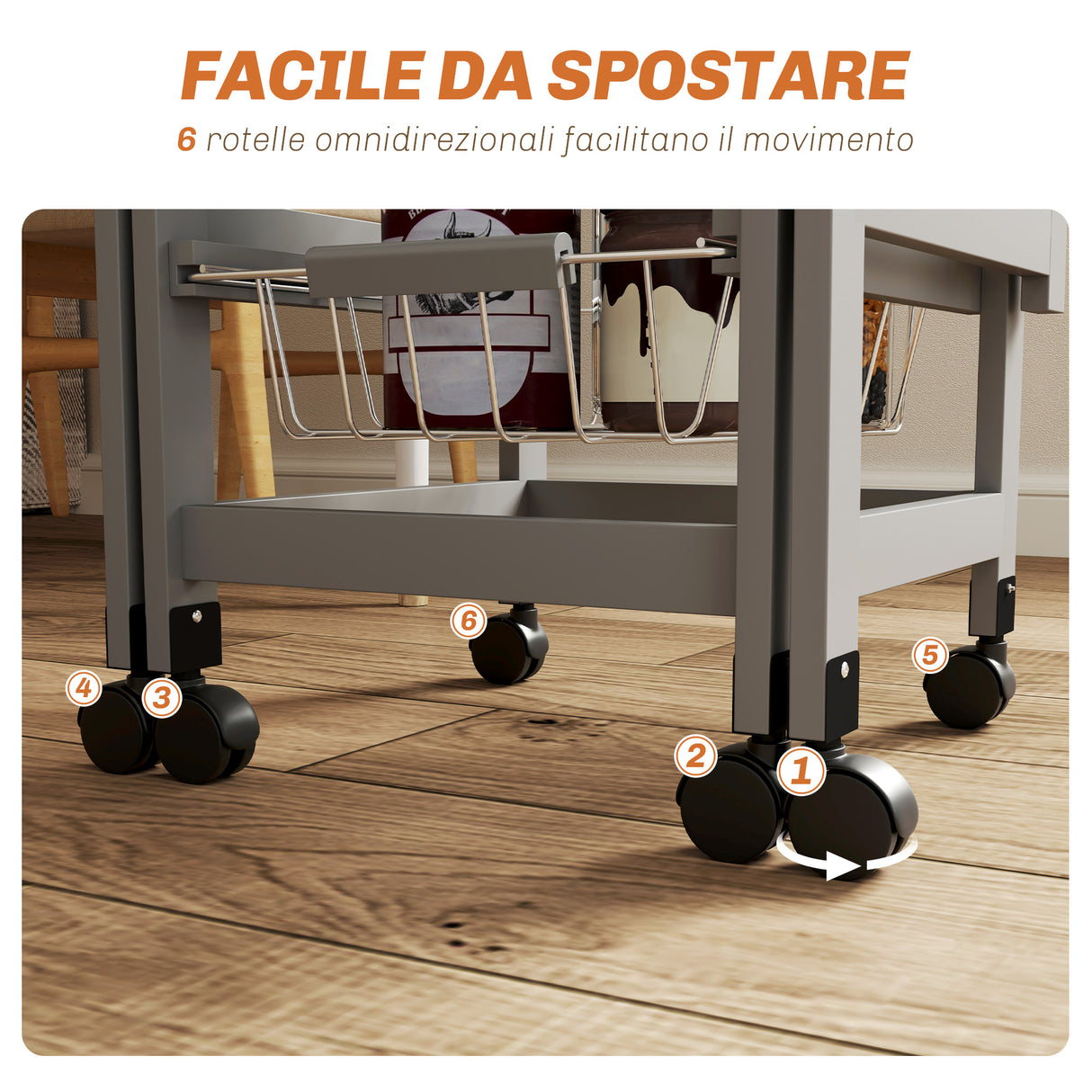 easycomfort easycomfort carrello da cucina con 3 cestini cassetto e 2 ribalte in legno e metallo 37x37x77 5 cm grigio e rovere